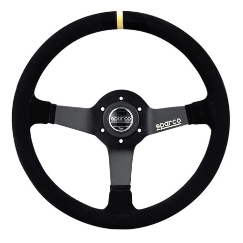 Sparco R345 Racing Steering Wheel (Semi Dish) – Leather or Suede - 015R345MLN / 015R345MSN