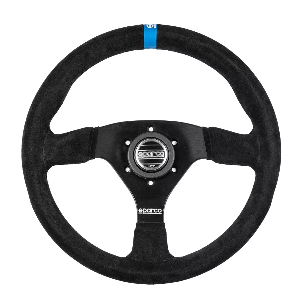Sparco R383 Logo Racing Steering Wheel – Blue Position Indic