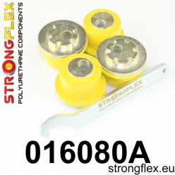 016080A: Front upper arm bush kit eccentric SPORT Yellow