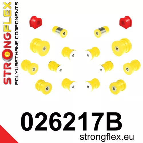 026217B: Rear suspension bush kit 12mm 221445 Red