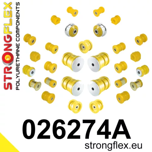 026274A: Full suspension polyurethane bush kit SPORT Custom 21,5mm Yellow