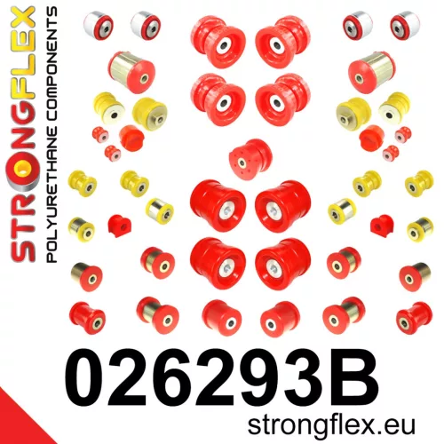 026293B: Full suspension polyurethane bush kit 27mm 17mm Red