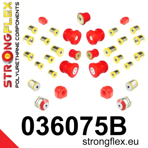 036075B: Full suspension bush kit 23mm 12mm Red