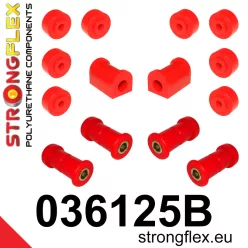   036125B: Rear suspension bush kit 15mm 4 x 031860A eccentric bush Red