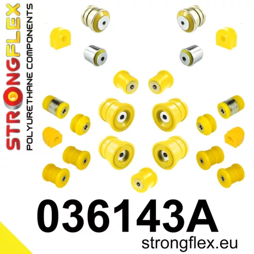 036143A: Full suspension polyurethane bush kit SPORT 031851 28mm 031851 13,5mm Yellow