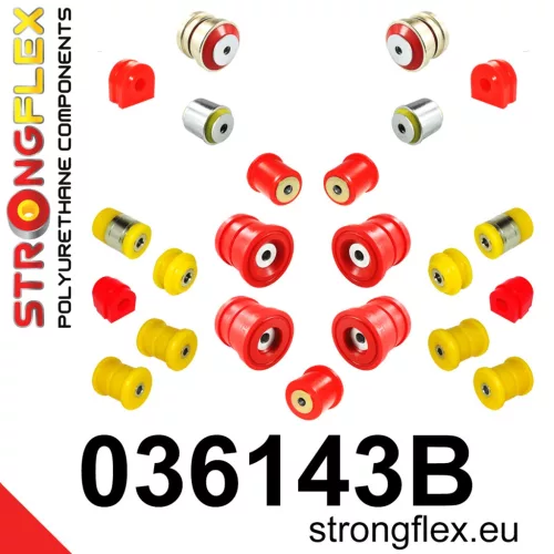 036143B: Full suspension polyurethane bush kit 031851 24,5mm 031851 13,5mm Red
