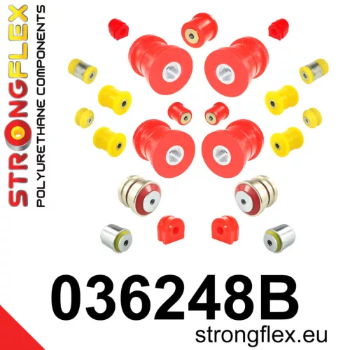 036248B: Full suspension polyurethane bush kit 031964 Dynamic Drive 031586 18mm - Red