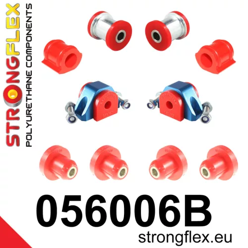 056006B: Front suspension and ream beam bush kit 16mm M12 Red