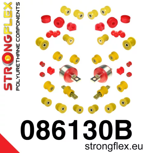086130B: Full suspension bush kit polyurethane 18mm 13mm Complete bushing 081107 - 35mm Black