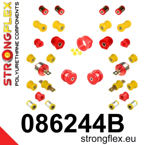 086244B: Full suspension bush kit 25mm 12mm Insert Red