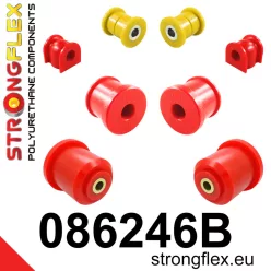 086246B: Front suspension and ream beam bush kit 23mm Red