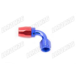 AN6 90 Degree Hose End Fitting – Blue/Red Aluminum