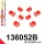 136052B: Front suspension bush kit 24mm 58mm Red