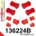 136224B: Rear suspension bush kit Custom Red