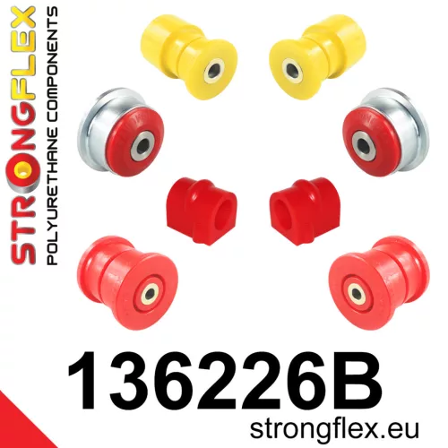 136226B: Front suspension and ream beam bush kit SPORT Custom Red