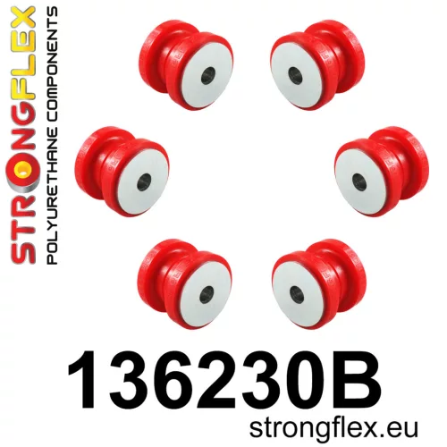 136230B: Front subframe bush kit 6x131974 (38mm) Red