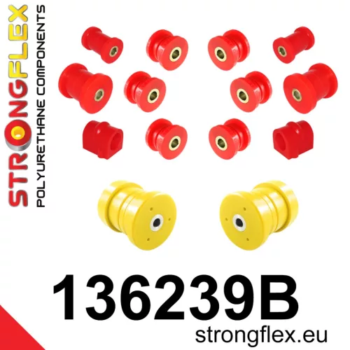 136239B: Full suspension polyurethane bush kit 21mm 131134 Red
