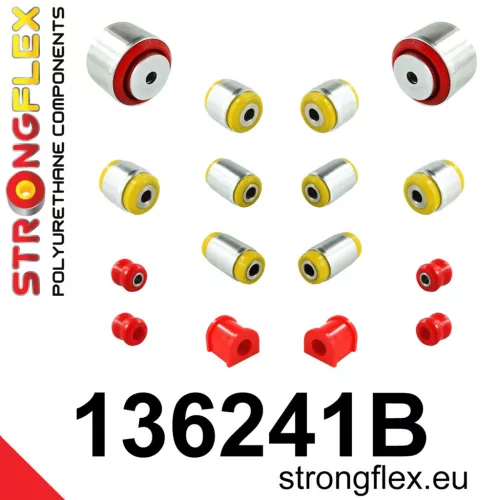 136241B: Rear suspension bush kit 19mm Red