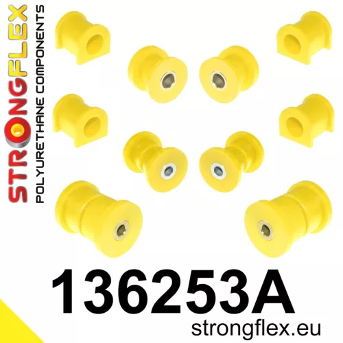 136253A: Front suspension and ream beam bush kit SPORT 18mm Yellow