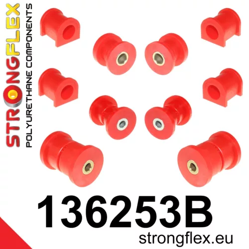136253B: Front suspension and ream beam bush kit 24mm Red
