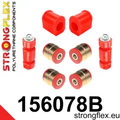 156078B: Front kit suspension polyurethane bushes 20mm Red