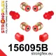 156095B: Front suspension bush kit 19mm 151956 - 33mm height Red