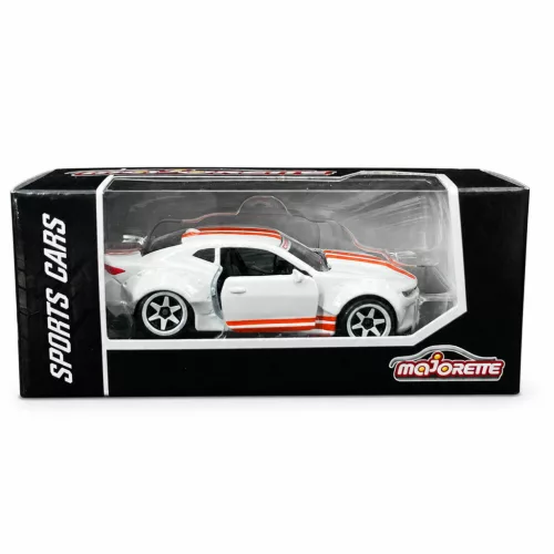 Majorette Sports Cars Chevrolet Camaro model car - white/orange
