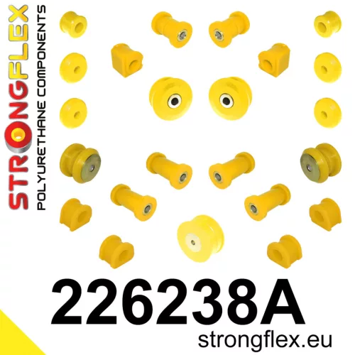 226238A: Full suspension bush kit SPORT Custom 20mm 19mm 221707 - 52mm Yellow