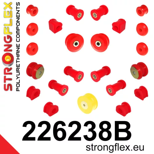 226238B: Full suspension bush kit 19mm Custom 19mm 221813 - 62mm Red