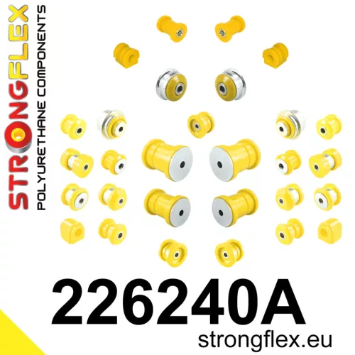 226240A: Full suspension polyurethane bush kit SPORT 22mm 25mm 221949 Black