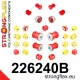 226240B: Full suspension polyurethane bush kit 19mm 21,5mm 221950 Red