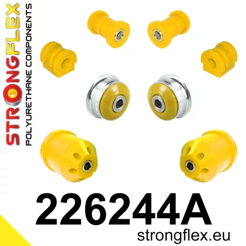 226244A: Front suspension and ream beam bush kit SPORT 18mm 221245 - 72mm Yellow