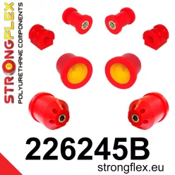  226245B: Front suspension and ream beam bush kit 16mm 221667 221245 - 72mm Black