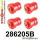 286205B: Rear subframe bush kit AWD 2 pcs Red