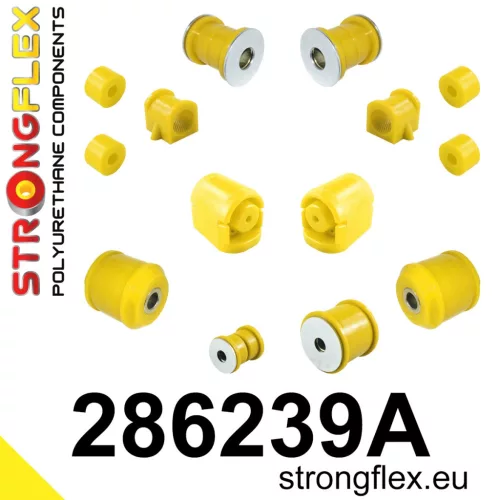 286239A: Front suspension and ream beam bush kit SPORT 21mm Yellow