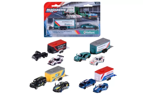 Majorette Racing Deluxe Trailer 3-piece racing car set