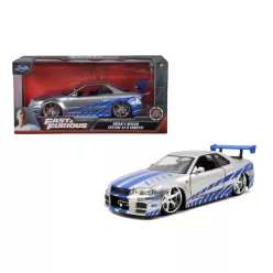   Jada Fast & Furious Brian's Nissan Skyline GT-R (BNR34) 1:24 model car - silver/blue