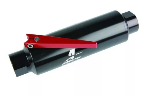 Aeromotive In-Line AN10 Filter w/ Shutoff Valve 100 Micron SS Element