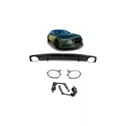 Diffuser Audi A7 C7 Facelift Rear with Pipes