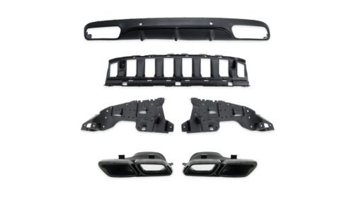 Diffuser Mercedes-Benz C C205 A205 Cabrio Rear with Pipes black