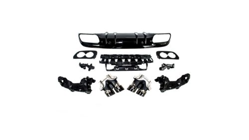 Diffuser Mercedes-Benz C W205 S205 Rear with Pipes black