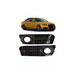 Fog Light Covers Audi A4 B8 Gloss Black