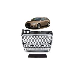 Grill Audi A4 B7 Silver & Gloss Black