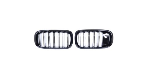 Grill BMW X5 F15 F85 X6 F16 F86 Dual Line Gloss Black camera