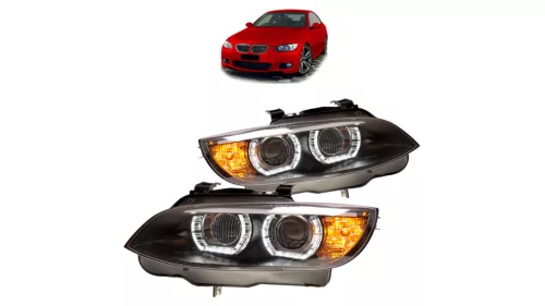 Lights BMW 3 E92 E93 Front Xenon Black DRL
