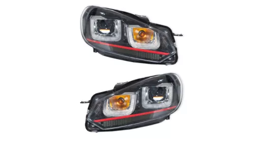 Lights Volkswagen Golf VI Front DRL Red-Black