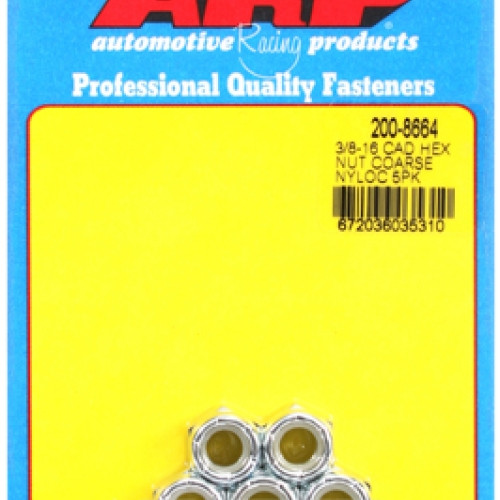 "3/8""-16 cad coarse nyloc hex nut kit" (5pcs)