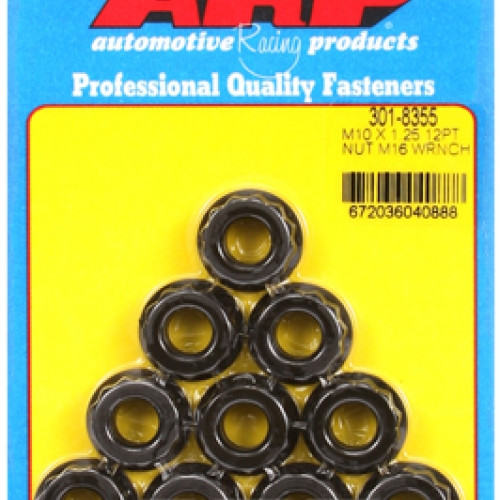 ARP Nut Kit M10 X 1.25 M16 Socket 12PT 10 Pack
