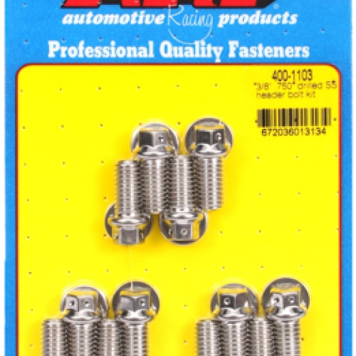 "3/8"" x .750 drilled SS header bolt kit"
