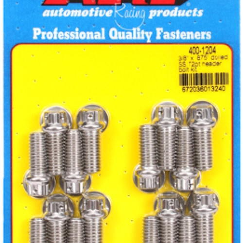 "3/8"" x .875 drilled SS 12pt header bolt kit"